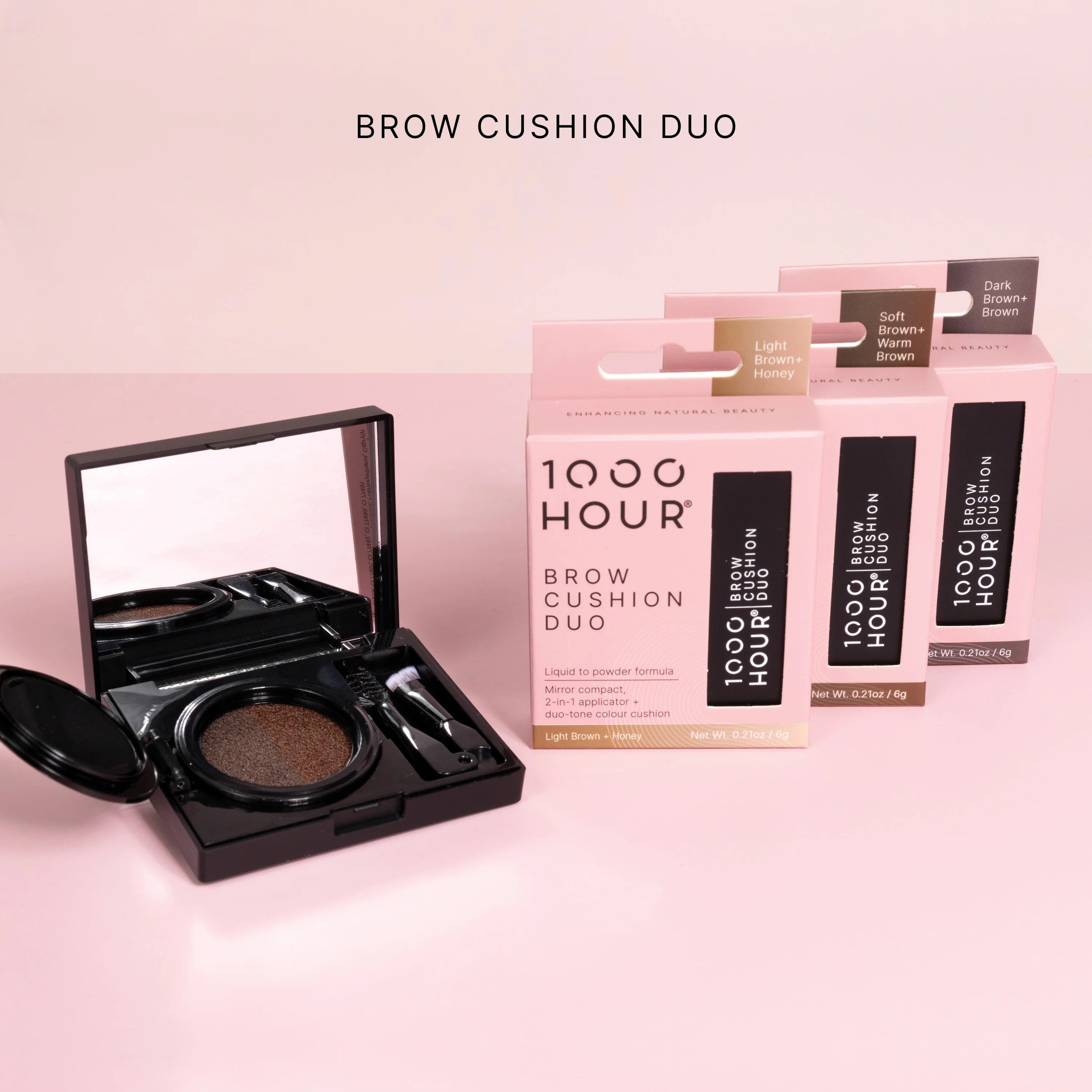 1000Hour Brow Cushion Duo Soft Brown + Warm Brown 6g