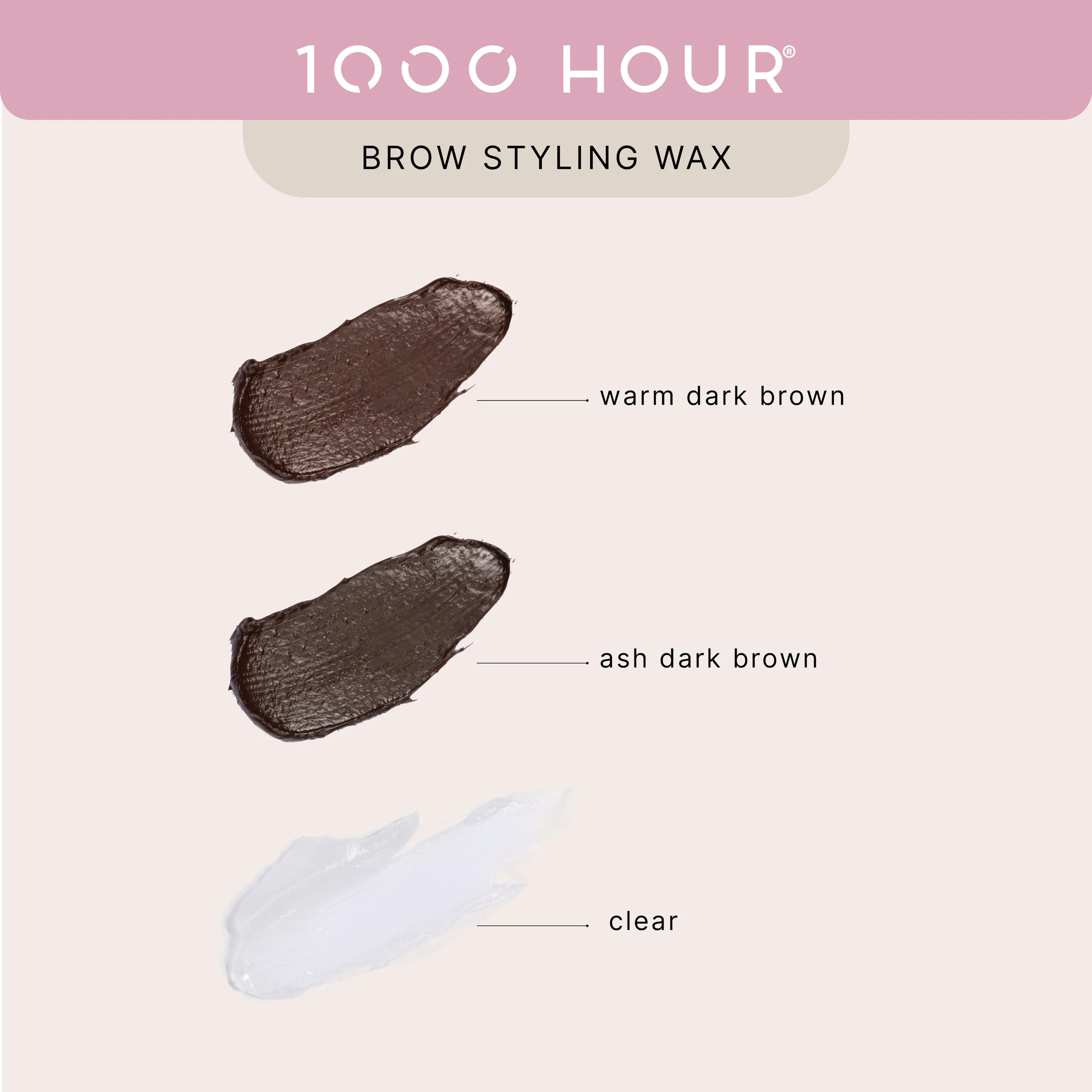 1000Hour Brow Styling Wax - Warm Dark Brown 7g