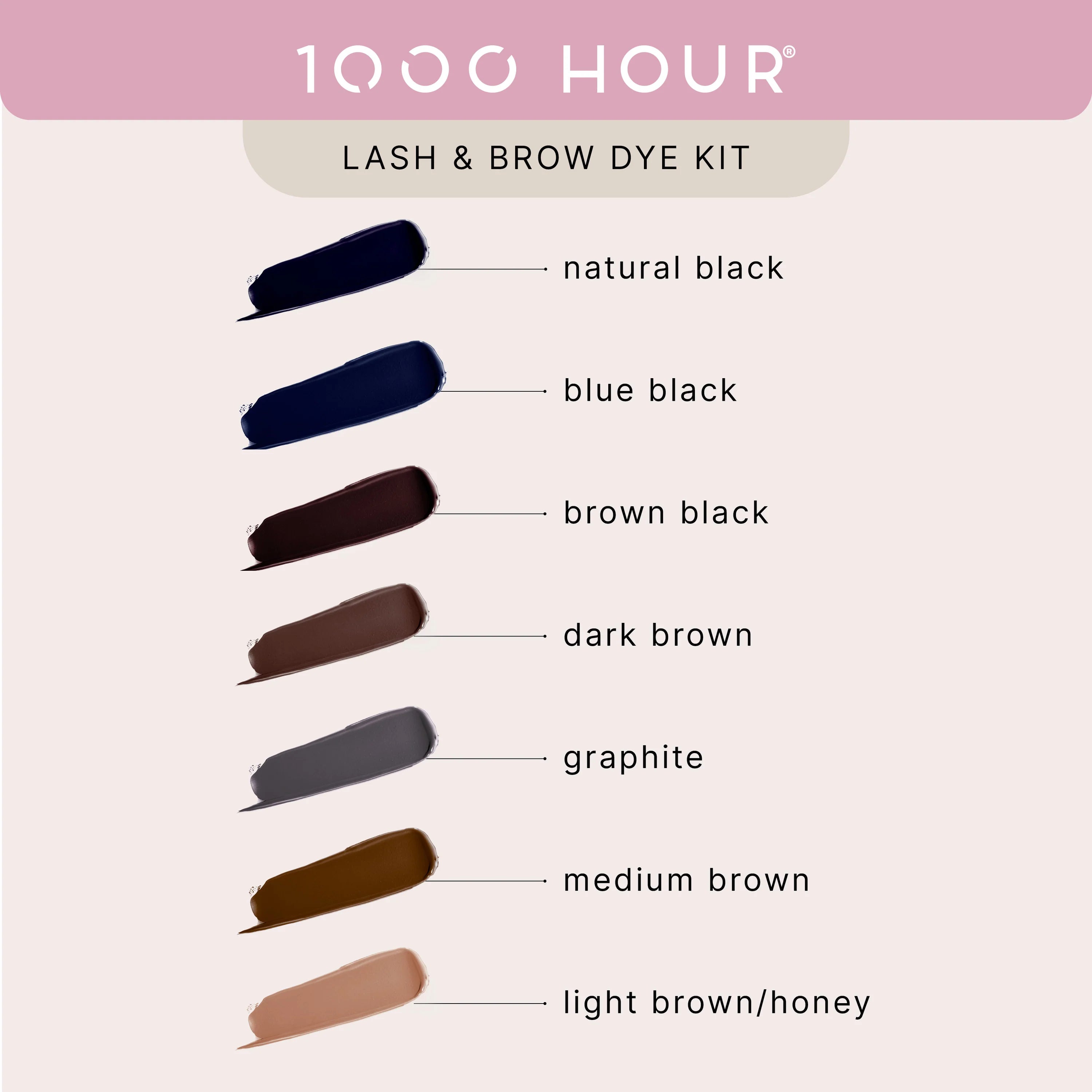 1000Hour Lash & Brow Dye Kit- Brown Black