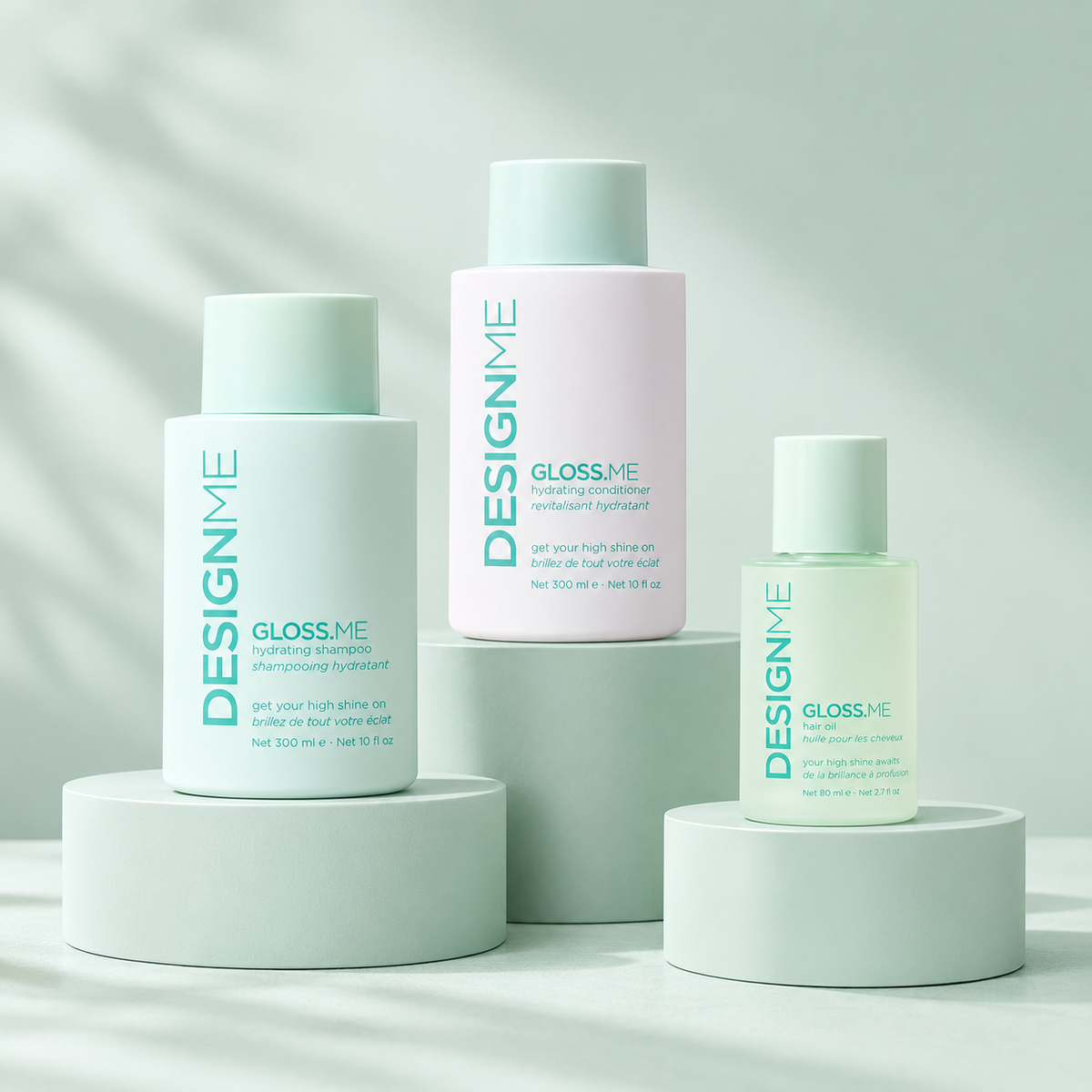 DesignME Gloss.ME Hydrating Shampoo, Conditioner & Serum Trio