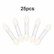 Disposable Eye Shadow Duo Applicators White - 25 Pieces