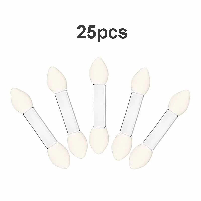 Disposable Eye Shadow Duo Applicators White - 25 Pieces