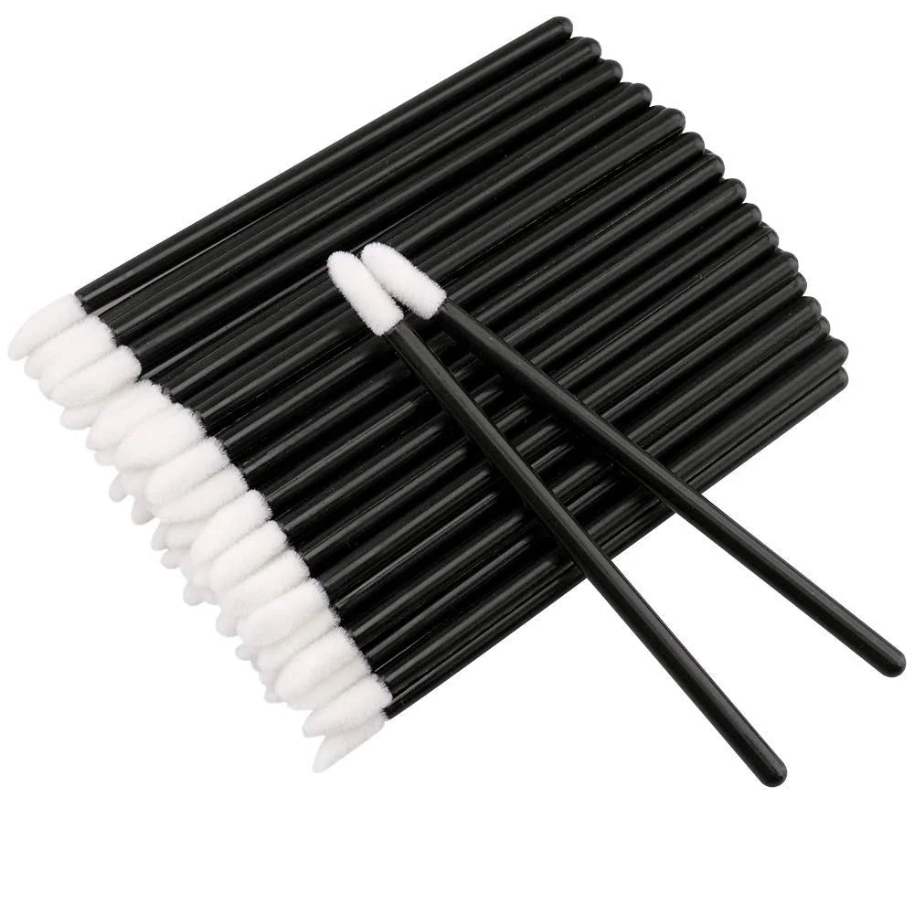 Disposable Lip Applicator Wand Black - 50 Pieces