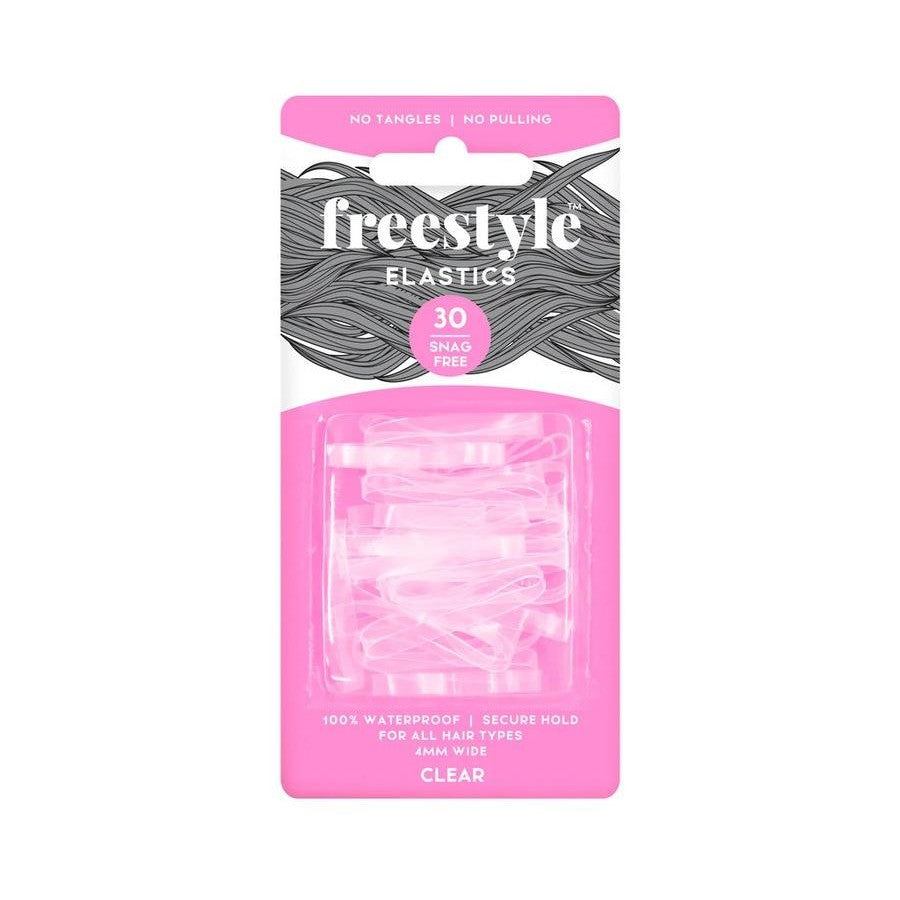 Freestyle Elastics 30 Snag Free Wide 4mm Black/Clear