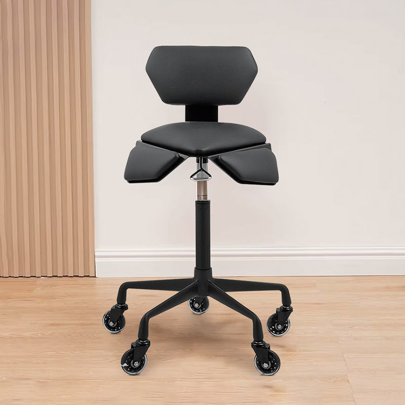 Geo Stool with Backrest  Black