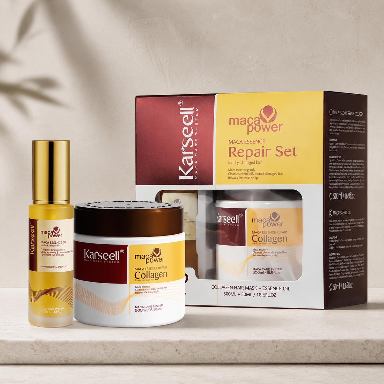 Karseell Maca Power Collagen Hair Treatment Mask & Essence Oil Repair 2-Piece Set