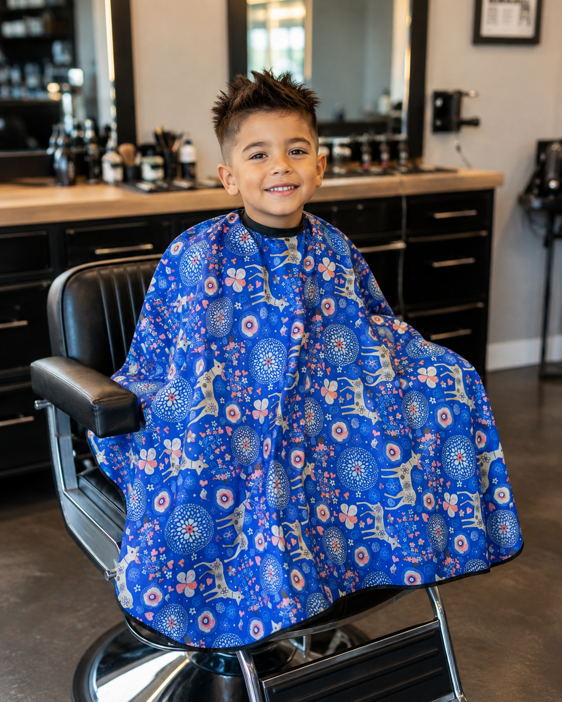 Kids Deer Cutting Cape Blue