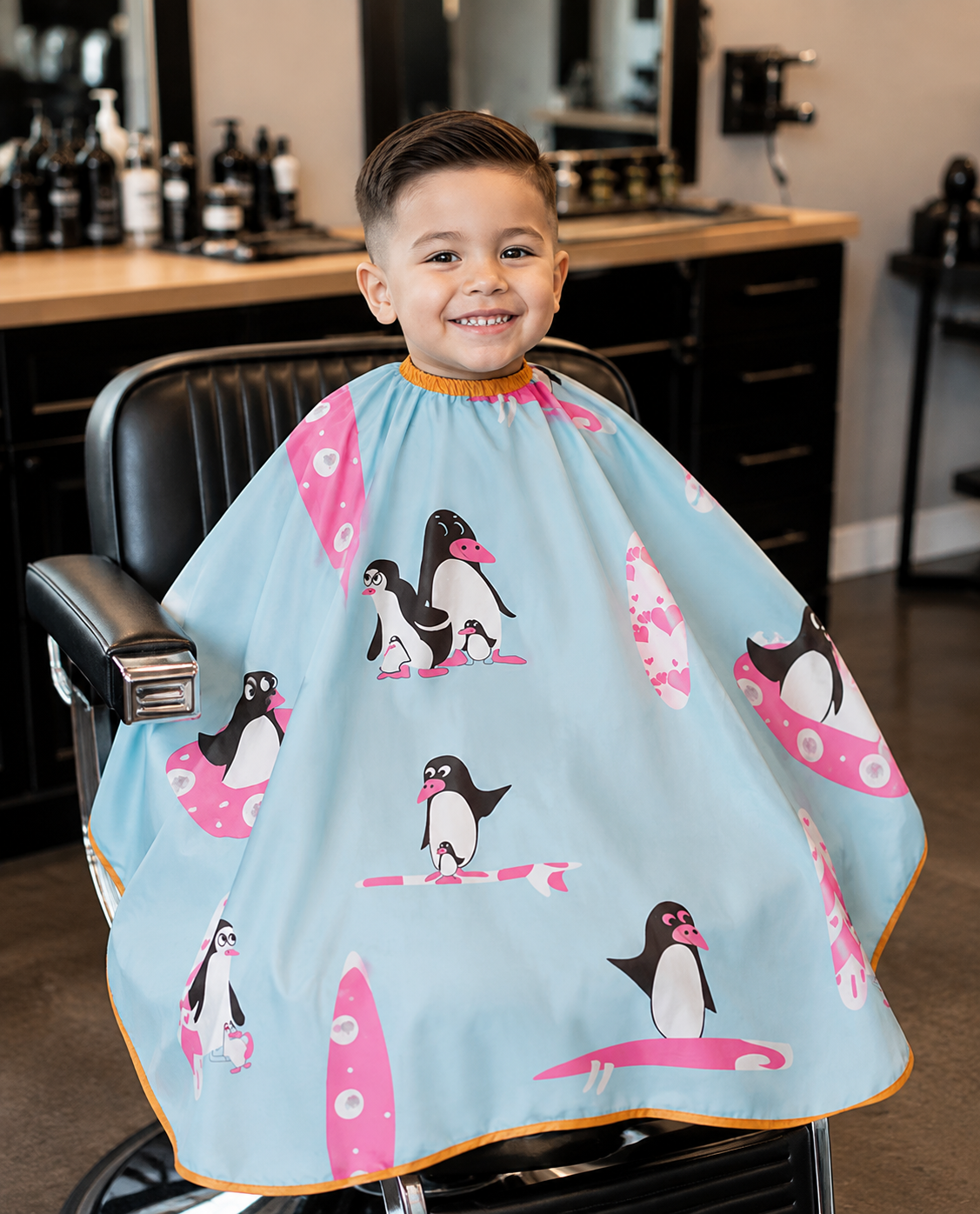 Kids Penguin Cutting Cape Light Blue