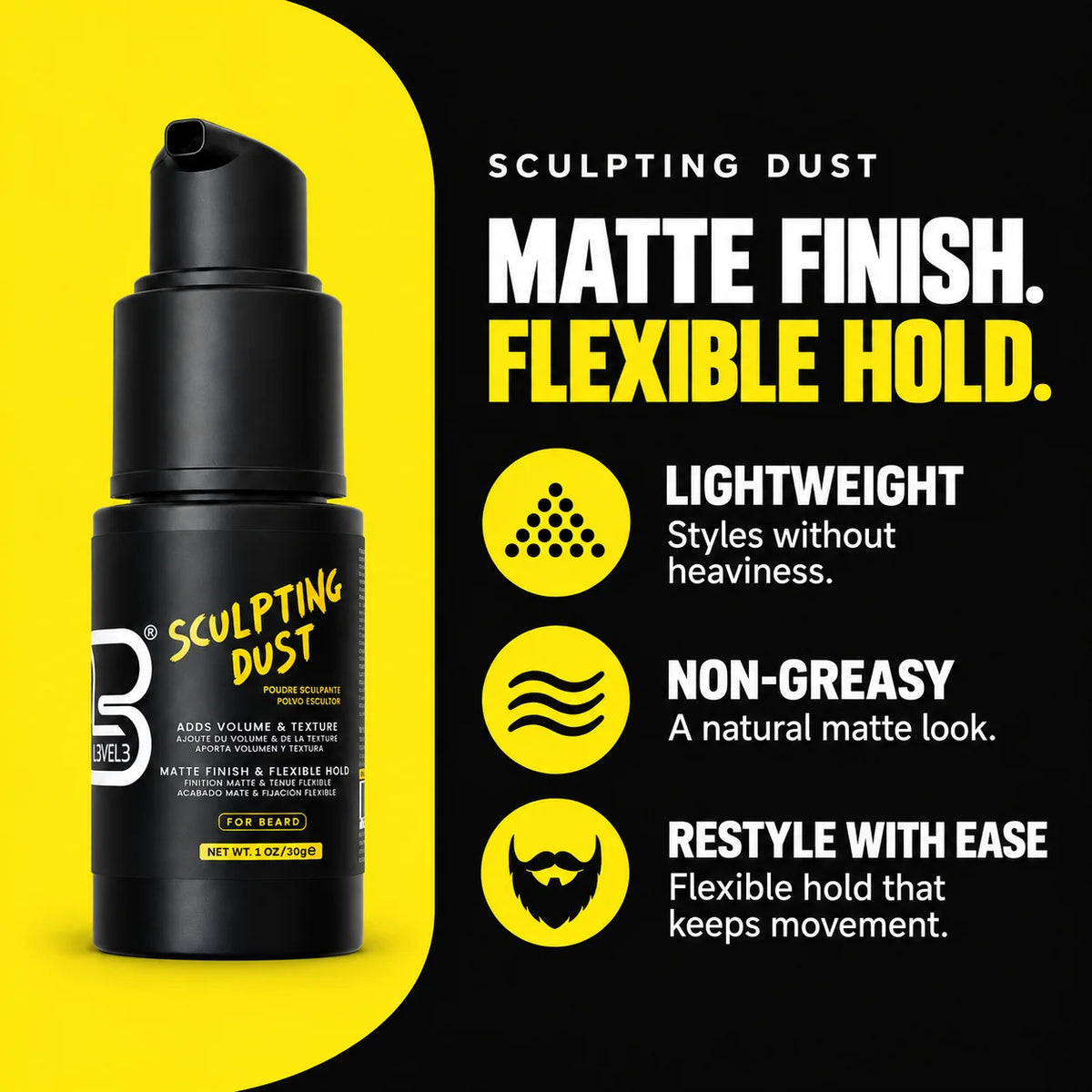 L3VEL3 Beard Sculpting Dust 30g