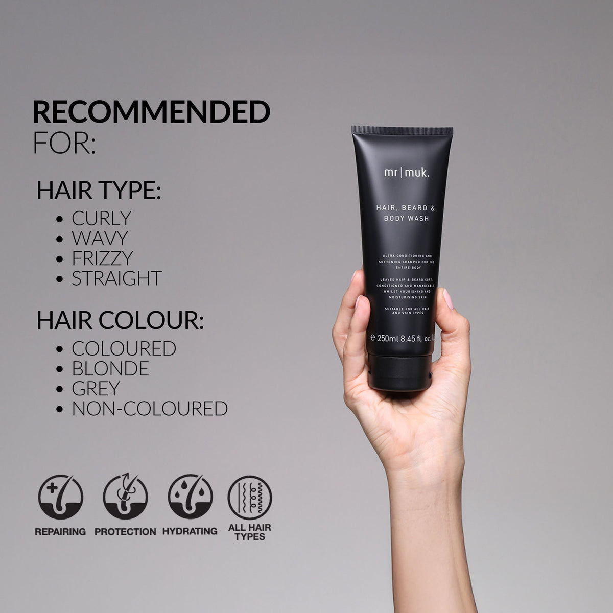 Mr Muk Hair, Beard & Body Wash 250ml
