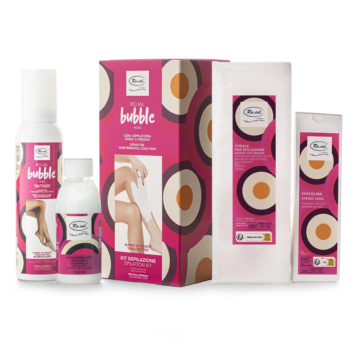 Ro.ial Bubble Wax Epilation Kit - Shea Butter (Normal Skin)