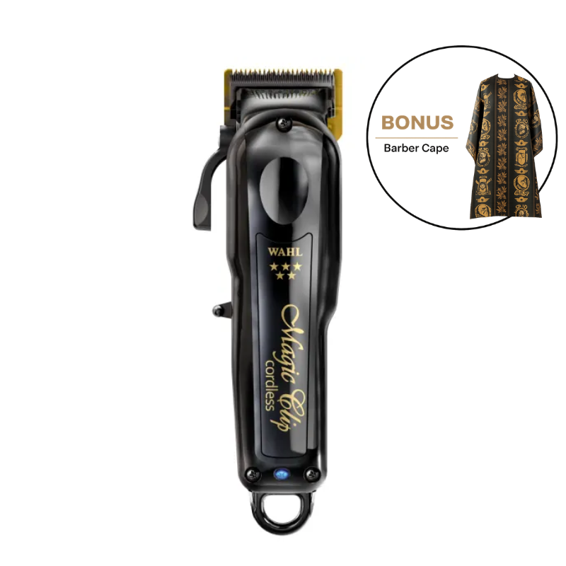 Wahl Professional 5 Star Black Magic Clip with BONUS Barber Cape