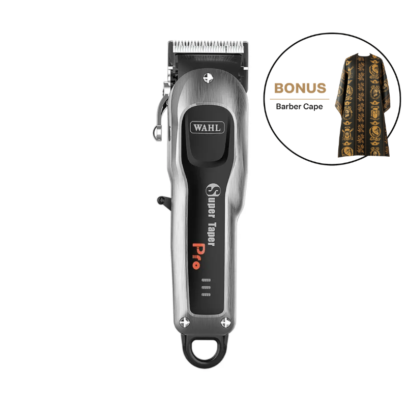 Wahl Cordless Super Taper Pro Clipper with BONUS Barber Cape