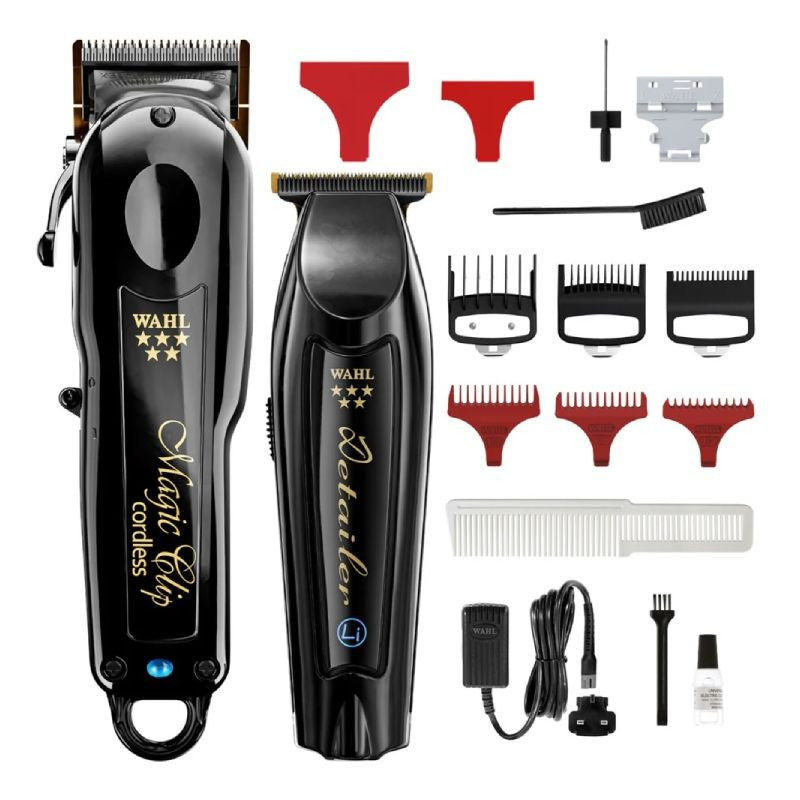 Wahl Professional 5 Star Black Magic Clip & Black Detailer Li Cordless Combo