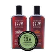 American Crew Daily Shampoo & Conditioner + Forming Cream Trio Set