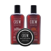 American Crew Daily Shampoo & Conditioner + Heavy Hold Pomade Trio Set