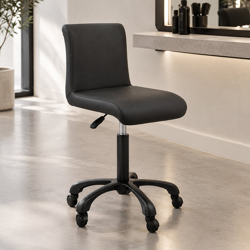 Breki Stool with Backrest Black