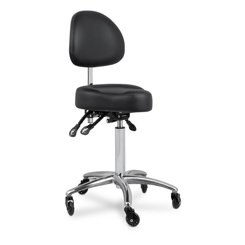 Edd Stool with Back Rest Black