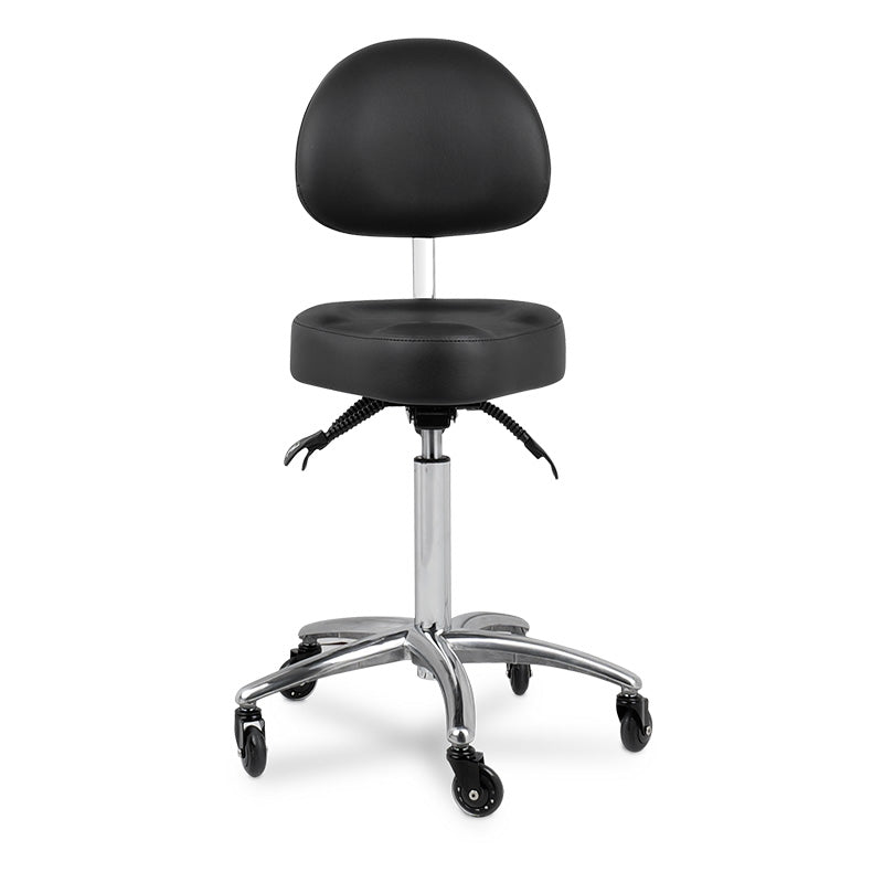 Edd Stool with Back Rest Black