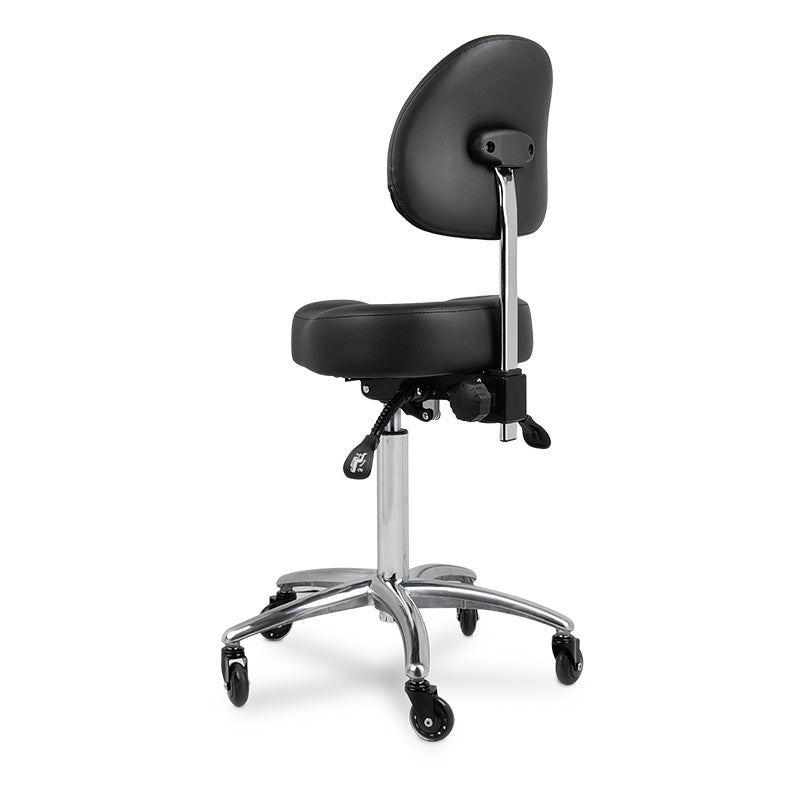 Edd Stool with Back Rest Black
