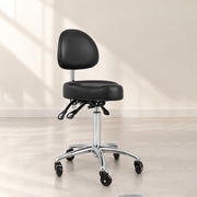 Edd Stool with Back Rest Black