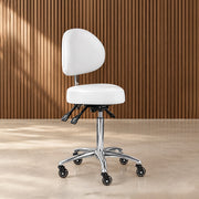 Edd Stool with Back Rest White