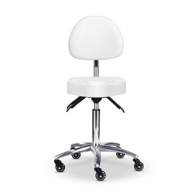 Edd Stool with Back Rest White