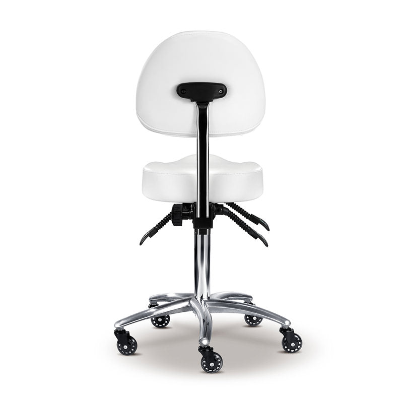 Edd Stool with Back Rest White