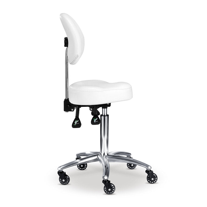 Edd Stool with Back Rest White