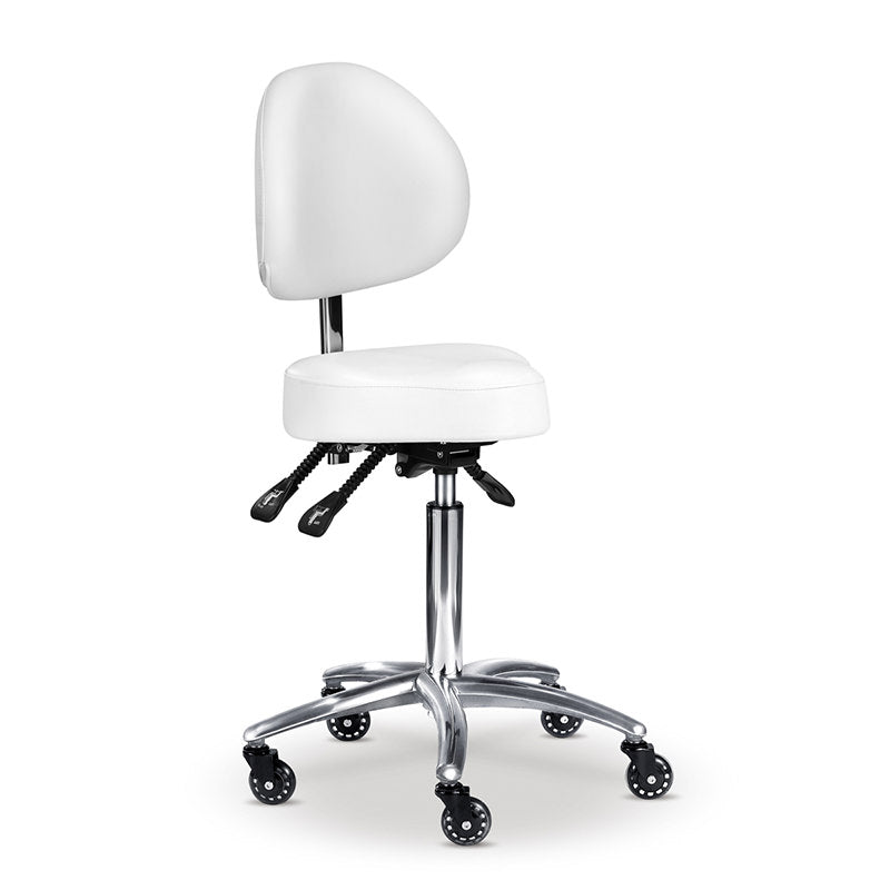 Edd Stool with Back Rest White