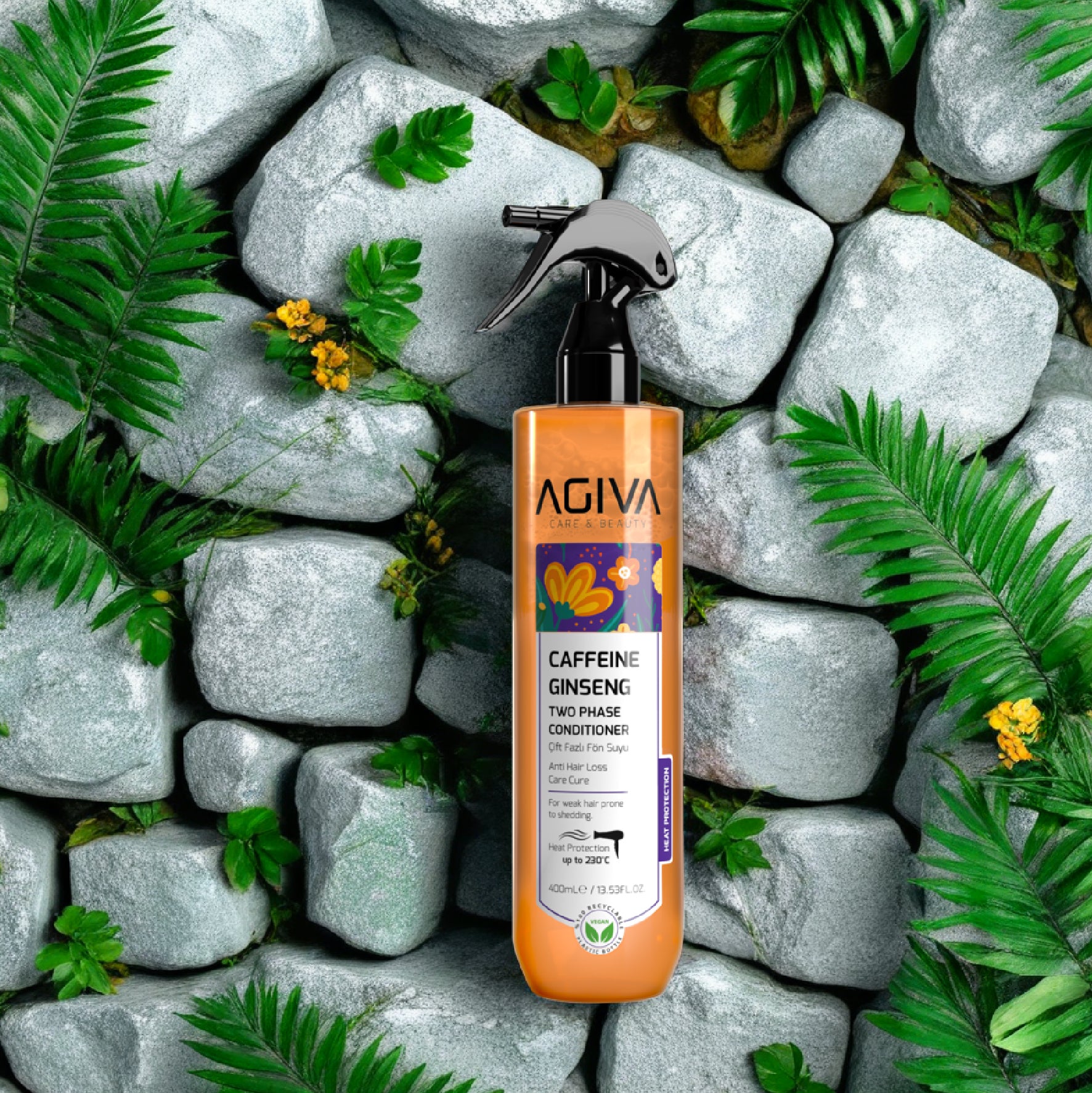 Agiva Caffeine Ginseng Two Phase Conditioner 400ml (Orange)