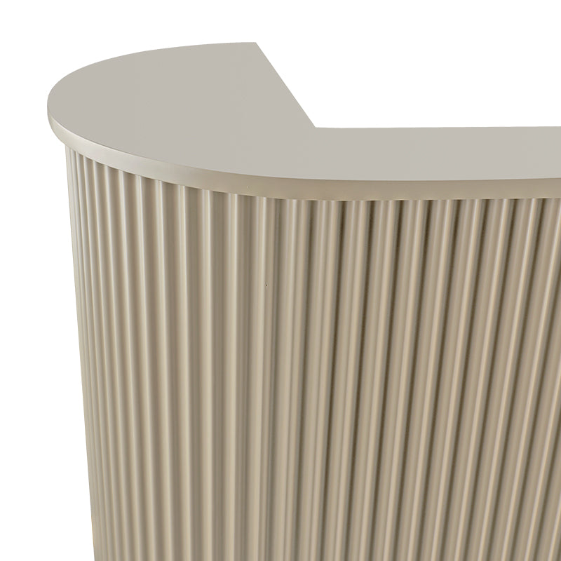 Lux Fluted Reception Desk with Gold Base D07 120CM - Latte