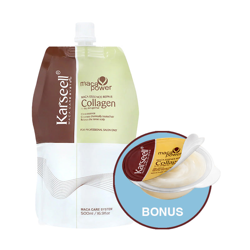 Karseell Maca Power Collagen Hair Treatment Mask Refill Bag (Original) 500ml + Bonus 12ml Travel Pod