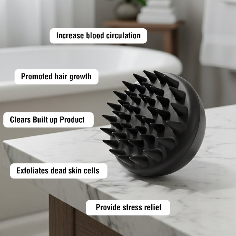 Silicone Shampoo & Massage Brush Black