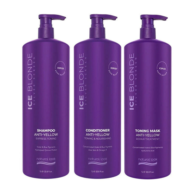 Natural Look Ice Blonde Shampoo, Conditioner & Toning Mask Value Trio Set