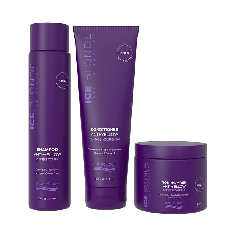 Natural Look Ice Blonde Shampoo, Conditioner & Toning Mask Small Trio Set