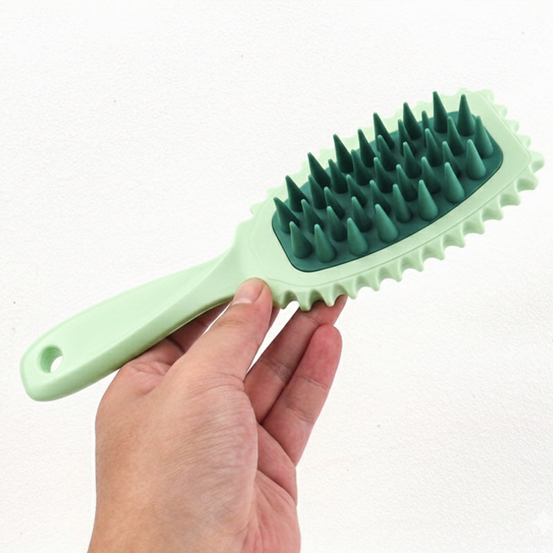 Long Handle Silicone Shampoo & Massage Brush Green