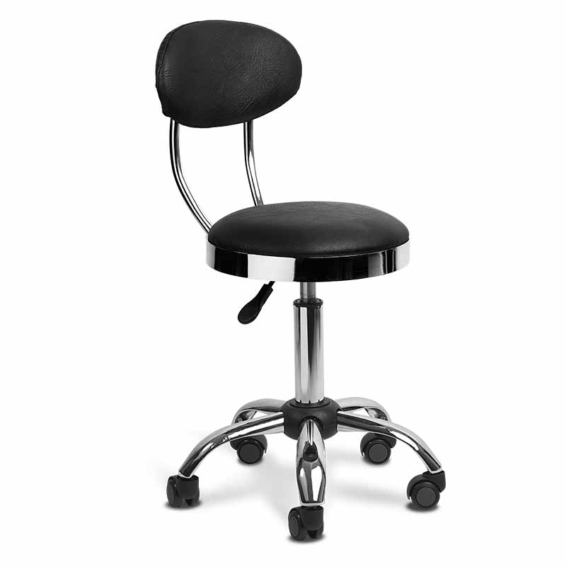 Kade Stool with Back Rest Black