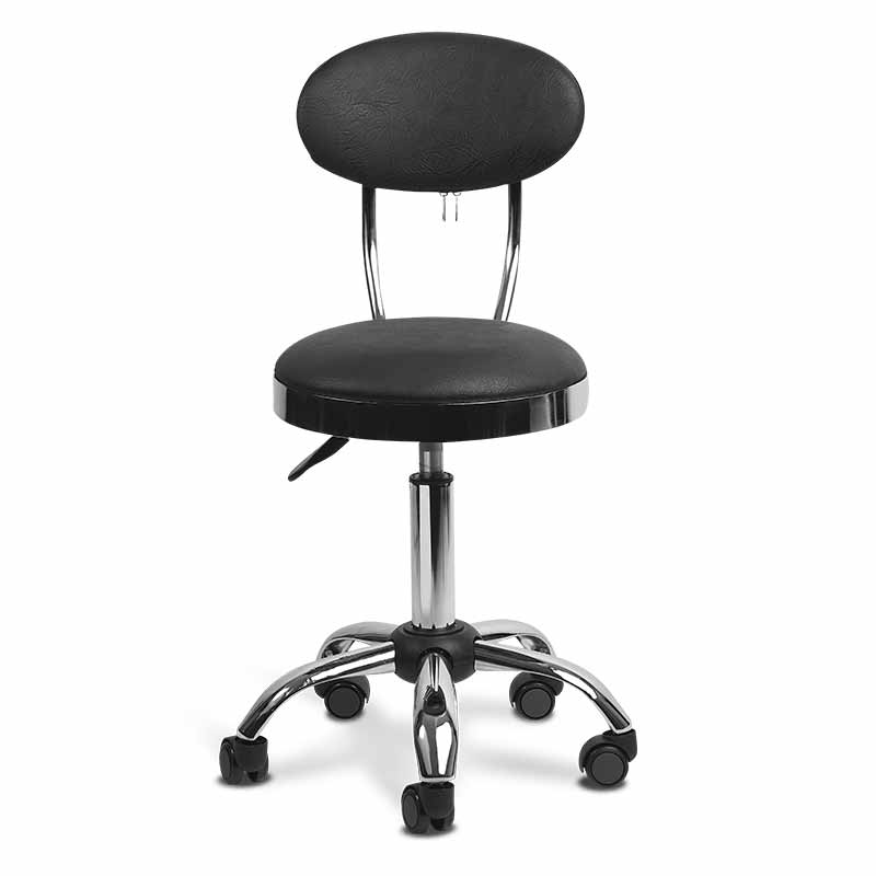 Kade Stool with Back Rest Black