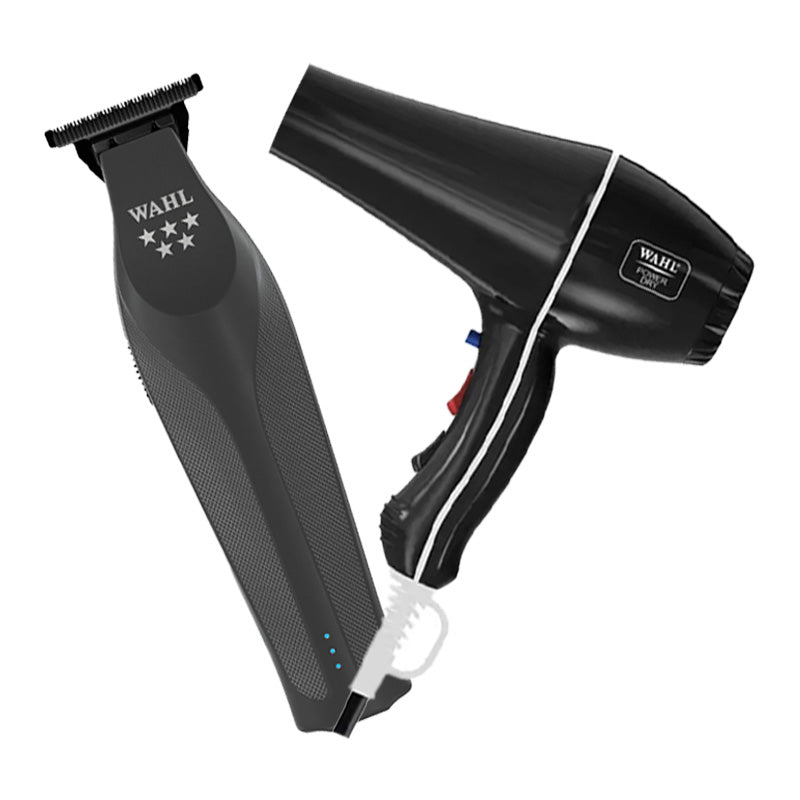 Wahl Hi-viz Nightshade Trimmer & Powder Dry Black Set