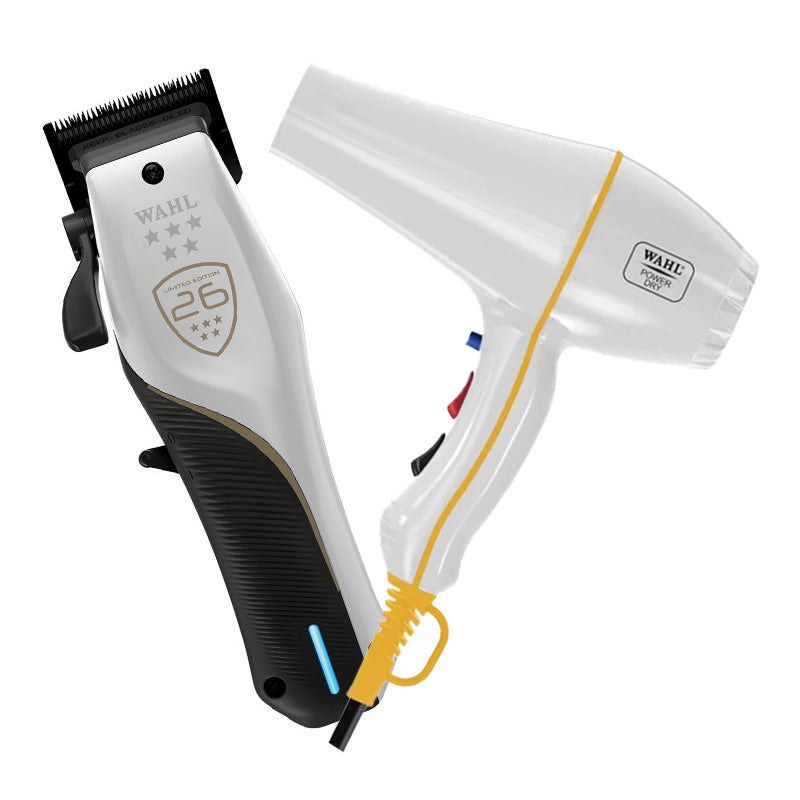 Wahl Vapor CE Championship clipper & Wahl Power Dry White Set